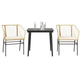 Juego de comedor jardín 3 piezas cojines ratán sintético marrón by , Garden sets - Ref: Foro24-3334506, Price: 191,93 €, Disc...