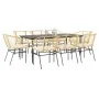 Juego comedor jardín 9 pzas cojines ratán sintético marrón by , Garden sets - Ref: Foro24-3334512, Price: 552,59 €, Discount: %