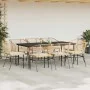 Juego comedor jardín 9 pzas cojines ratán sintético marrón by , Garden sets - Ref: Foro24-3334512, Price: 552,59 €, Discount: %
