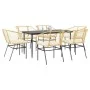 Juego de comedor de jardín 7 pzas con cojines ratán PE marrón by , Garden sets - Ref: Foro24-3334510, Price: 453,31 €, Discou...