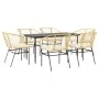 Juego de comedor de jardín 7 pzas con cojines ratán PE marrón by , Garden sets - Ref: Foro24-3334510, Price: 453,31 €, Discou...