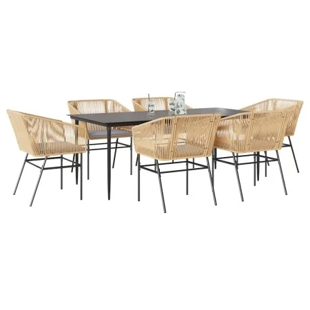 Juego de comedor de jardín 7 pzas con cojines ratán PE marrón von , Gartensets - Ref: Foro24-3334525, Preis: 592,88 €, Rabatt: %