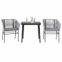 Juego comedor jardín 3 pzas cojines ratán sintético vidrio gris by , Garden sets - Ref: Foro24-3334527, Price: 243,56 €, Disc...