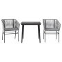 Juego comedor jardín 3 pzas cojines ratán sintético vidrio gris by , Garden sets - Ref: Foro24-3334527, Price: 243,56 €, Disc...
