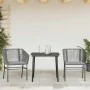 Juego comedor jardín 3 pzas cojines ratán sintético vidrio gris by , Garden sets - Ref: Foro24-3334527, Price: 243,56 €, Disc...