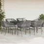 Juego comedor jardín 7 pzas cojines ratán sintético vidrio gris by , Garden sets - Ref: Foro24-3334531, Price: 549,28 €, Disc...