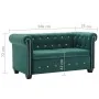 Sofá chesterfield de 2 plazas de terciopelo 146x75x72 cm verde von , Sofas - Ref: Foro24-247149, Preis: 427,17 €, Rabatt: %