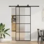 Puerta corredera con set herrajes negro 90x205 cm vidrio ESG de , Puertas - Ref: Foro24-3375811, Precio: 318,88 €, Descuento: %