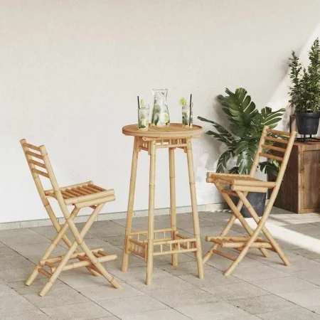 Conjunto de bar para exterior de 3 piezas plegable de bambú by , Garden sets - Ref: Foro24-4108231, Price: 230,37 €, Discount: %