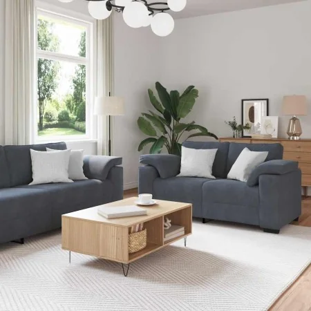 Juego de sofás con cojines 3 piezas terciopelo gris oscuro by , Sofas - Ref: Foro24-3324668, Price: 665,04 €, Discount: %
