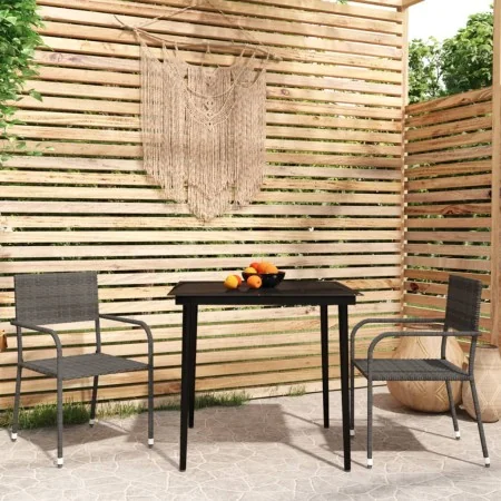 Juego de comedor para jardín 3 piezas gris by , Garden sets - Ref: Foro24-3099595, Price: 184,34 €, Discount: %