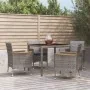 Set comedor de jardín 5 piezas con cojines ratán sintético gris de , Conjuntos de jardín - Ref: Foro24-3187381, Precio: 392,6...