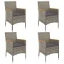 Set comedor de jardín 5 piezas con cojines ratán sintético gris de , Conjuntos de jardín - Ref: Foro24-3187381, Precio: 392,6...