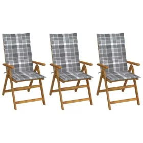 Sillas de jardín plegables 3 uds y cojines madera maciza acacia by , Garden chairs - Ref: Foro24-3064103, Price: 255,76 €, Di...