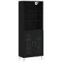 Aparador alto madera contrachapada negro 69,5x34x180 cm by , Sideboards - Ref: Foro24-3189310, Price: 147,52 €, Discount: %