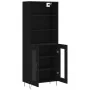Aparador alto madera contrachapada negro 69,5x34x180 cm by , Sideboards - Ref: Foro24-3189310, Price: 147,52 €, Discount: %