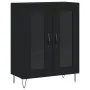 Aparador alto madera contrachapada negro 69,5x34x180 cm by , Sideboards - Ref: Foro24-3189310, Price: 147,52 €, Discount: %