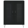 Aparador alto madera contrachapada negro 69,5x34x180 cm by , Sideboards - Ref: Foro24-3189310, Price: 147,52 €, Discount: %