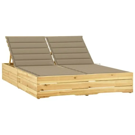 Tumbona doble y cojines beige madera pino impregnada von , Liegen - Ref: Foro24-3065972, Preis: 337,37 €, Rabatt: %