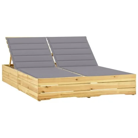 Tumbona doble y cojines madera pino impregnada gris by , Loungers - Ref: Foro24-3065970, Price: 324,26 €, Discount: %