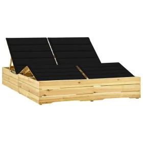 Tumbona doble y cojines negros madera pino impregnada von , Liegen - Ref: Foro24-3065991, Preis: 305,67 €, Rabatt: %