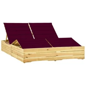 Tumbona doble y cojines madera pino impregnada rojo tinto by , Loungers - Ref: Foro24-3065993, Price: 273,16 €, Discount: %