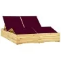 Tumbona doble y cojines madera pino impregnada rojo tinto de , Tumbonas - Ref: Foro24-3065993, Precio: 273,06 €, Descuento: %