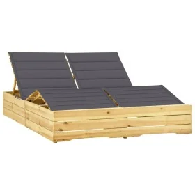 Tumbona doble y cojines madera pino impregnada gris von , Liegen - Ref: Foro24-3065985, Preis: 293,05 €, Rabatt: %