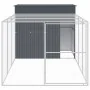 Caseta perros con corral acero galvanizado gris 214x457x181 cm by , Dog kennels - Ref: Foro24-3189132, Price: 568,14 €, Disco...