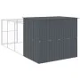 Caseta perros con corral acero galvanizado gris 214x457x181 cm by , Dog kennels - Ref: Foro24-3189132, Price: 568,14 €, Disco...