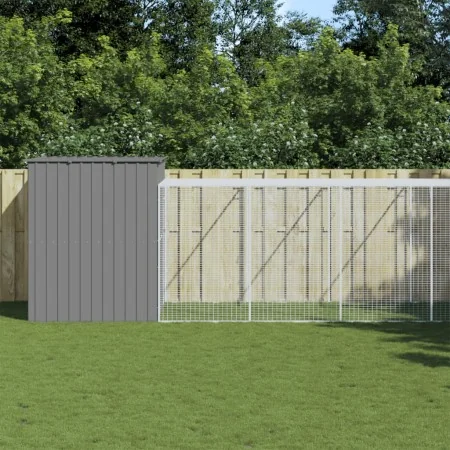 Caseta perros corral acero galvanizado gris claro 214x661x181cm by , Dog kennels - Ref: Foro24-3189139, Price: 696,58 €, Disc...