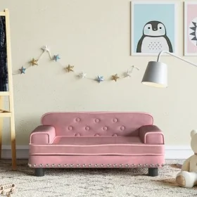 Sofá para niños de terciopelo rosa 70x45x30 cm by , Baby and Toddler Furniture - Ref: Foro24-3196296, Price: 70,69 €, Discoun...