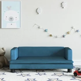Sofá para niños de terciopelo azul 80x45x30 cm by , Baby and Toddler Furniture - Ref: Foro24-3196305, Price: 66,83 €, Discoun...