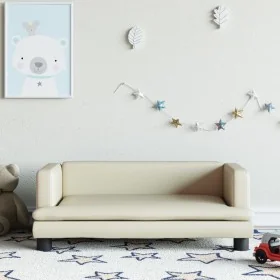 Sofá para niños de cuero sintético crema 80x45x30 cm von , Baby- und Kleinkindmöbel - Ref: Foro24-3196313, Preis: 69,45 €, Ra...