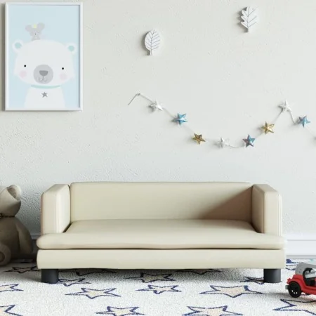 Sofá para niños de cuero sintético crema 80x45x30 cm von , Baby- und Kleinkindmöbel - Ref: Foro24-3196313, Preis: 69,45 €, Ra...