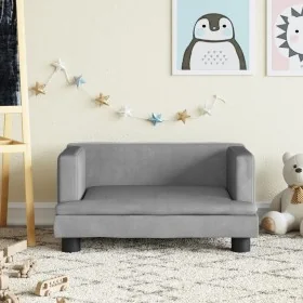 Sofá para niños de terciopelo gris claro 60x40x30 cm von , Baby- und Kleinkindmöbel - Ref: Foro24-3196318, Preis: 67,48 €, Ra...