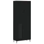Aparador alto madera contrachapada negro 69,5x34x180 cm de , Aparadores - Ref: Foro24-3195972, Precio: 172,43 €, Descuento: %