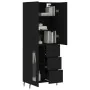 Aparador alto madera contrachapada negro 69,5x34x180 cm de , Aparadores - Ref: Foro24-3195972, Precio: 172,43 €, Descuento: %