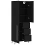 Aparador alto madera contrachapada negro 69,5x34x180 cm de , Aparadores - Ref: Foro24-3195972, Precio: 172,43 €, Descuento: %