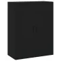 Aparador alto madera contrachapada negro 69,5x34x180 cm de , Aparadores - Ref: Foro24-3195972, Precio: 172,43 €, Descuento: %