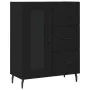 Aparador alto madera contrachapada negro 69,5x34x180 cm de , Aparadores - Ref: Foro24-3195972, Precio: 172,43 €, Descuento: %
