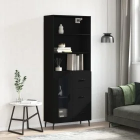 Aparador alto madera contrachapada negro 69,5x34x180 cm von , Sideboards - Ref: Foro24-3189526, Preis: 163,56 €, Rabatt: %