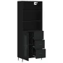Aparador alto madera contrachapada negro 69,5x34x180 cm by , Sideboards - Ref: Foro24-3189526, Price: 163,52 €, Discount: %