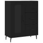 Aparador alto madera contrachapada negro 69,5x34x180 cm by , Sideboards - Ref: Foro24-3189526, Price: 163,52 €, Discount: %