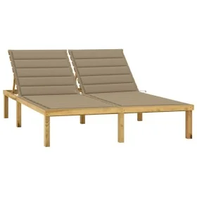 Tumbona doble y cojines beige madera pino impregnada von , Liegen - Ref: Foro24-3065882, Preis: 216,18 €, Rabatt: %