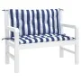 Cojines banco jardín 2 uds tela a rayas azul blanco 100x50x7 cm by , Cushions for chairs and sofas - Ref: Foro24-361671, Pric...