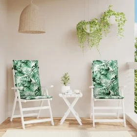 Cojines de silla de respaldo alto 2 uds tela estampado de hojas by , Cushions for chairs and sofas - Ref: Foro24-361244, Pric...