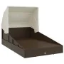 Tumbona con toldo plegable ratán sintético marrón 200x114x128cm by , Outdoor beds - Ref: Foro24-362272, Price: 322,50 €, Disc...