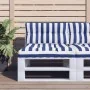 Cojín para palés tela a rayas azul y blanco 80x40x12 cm by , Cushions for chairs and sofas - Ref: Foro24-360616, Price: 22,31...
