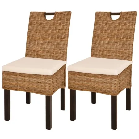 Sillas de comedor 2 unidades ratán kubu madera de mango by , dining chairs - Ref: Foro24-243639, Price: 211,27 €, Discount: %